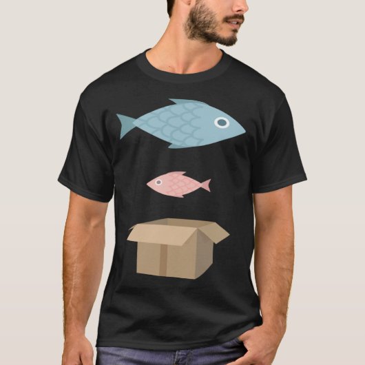 Große Fischkarton T-Shirt (Vorderseite)