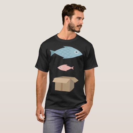 Große Fischkarton T-Shirt (Vorne ganz)