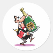 Große Flasche Champagner-Aufkleber Runder Aufkleber (Vorderseite)