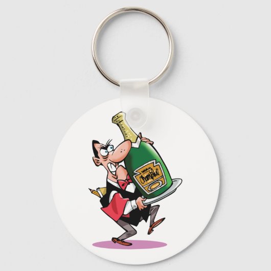 Große Flasche Champagner-Schlüsselanhänger Schlüsselanhänger (Rückseite)