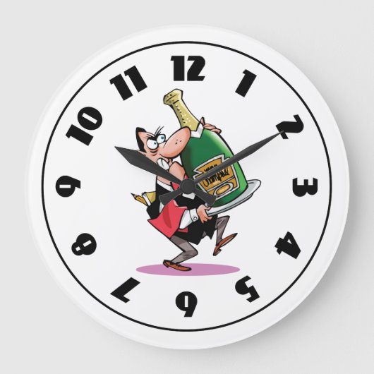 Große Flasche Champagneruhr Große Wanduhr (Vorderseite)