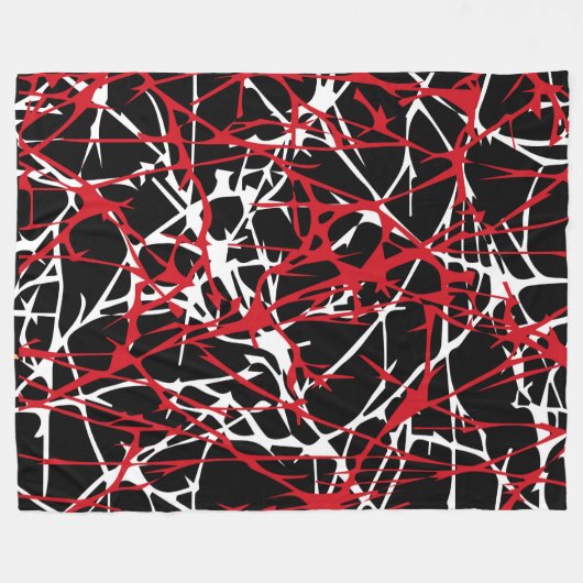 Große Fleece Blanke, modern, abstrakt, rot, schwar (Vorderseite (Horizontal))