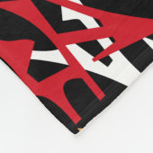 Große Fleece Blanke, modern, abstrakt, rot, schwar (Ecke)