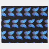 Große Fleece Blanket Blau Schmetterlinge/Schwarz (Vorderseite (Horizontal))