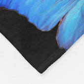 Große Fleece Blanket Blau Schmetterlinge/Schwarz (Ecke)