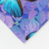Große Fleece Blanket Blauer Schmetterling/Lavendel (Ecke)