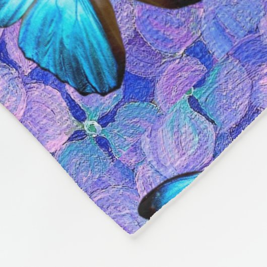 Große Fleece Blanket Blauer Schmetterling/Lavendel (Ecke)