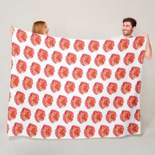 Große Fleece Blanket Coral Peonies