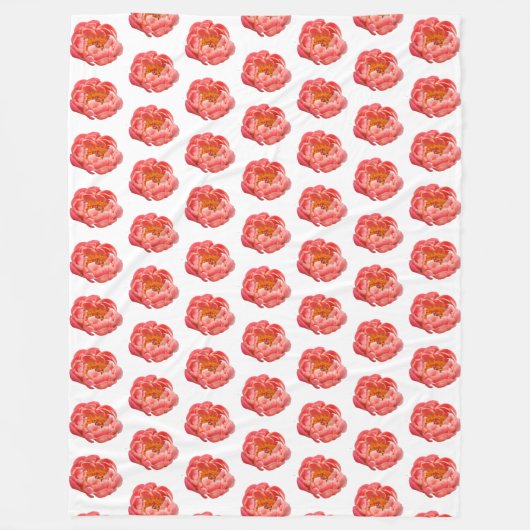 Große Fleece Blanket Coral Peonies (Vorderseite)