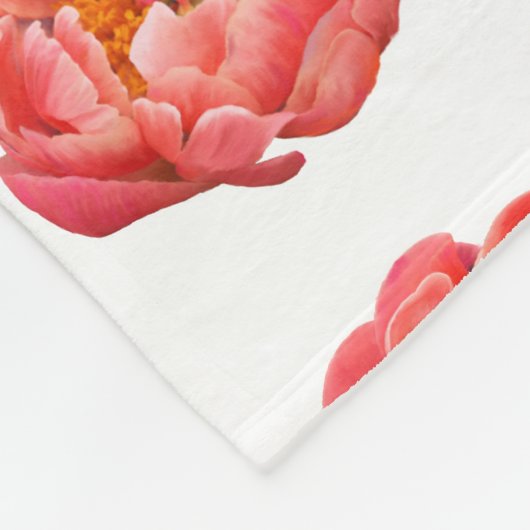 Große Fleece Blanket Coral Peonies (Ecke)