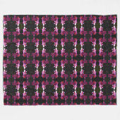 Große Fleece Blanket Lila Orchideen/Schwarz (Vorderseite (Horizontal))