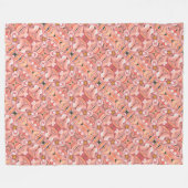 Große Fleece Blanket Peach Dahlia (Vorderseite (Horizontal))