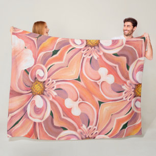 Große Fleece Blanket Peach Dahlia