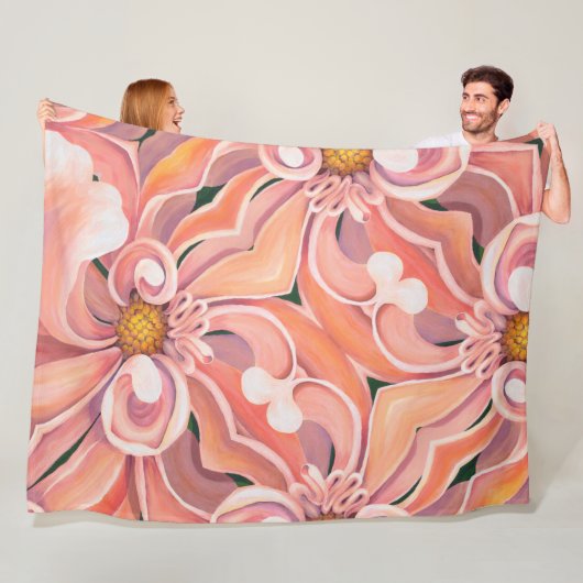 Große Fleece Blanket Peach Dahlia (Beispiel)