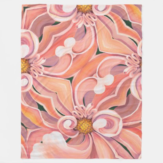 Große Fleece Blanket Peach Dahlia (Vorderseite)