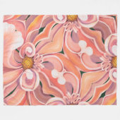 Große Fleece Blanket Peach Dahlia (Vorderseite (Horizontal))