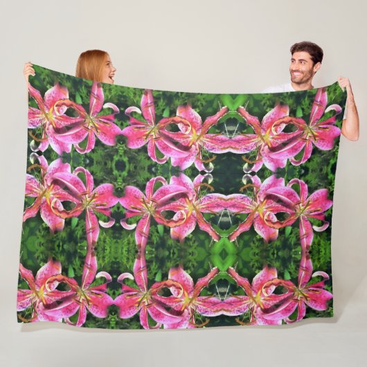 Große Fleece Blanket Pink Lilien (Beispiel)