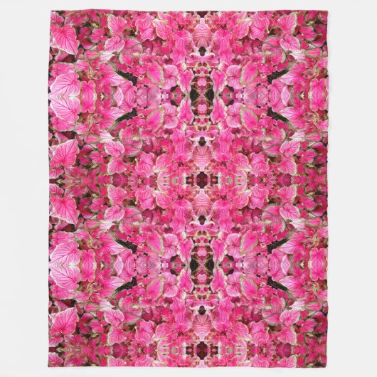 Große Fleece Blanket Rosa Blätter (Vorderseite)