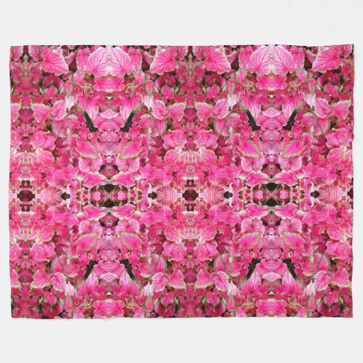Große Fleece Blanket Rosa Blätter (Vorderseite (Horizontal))