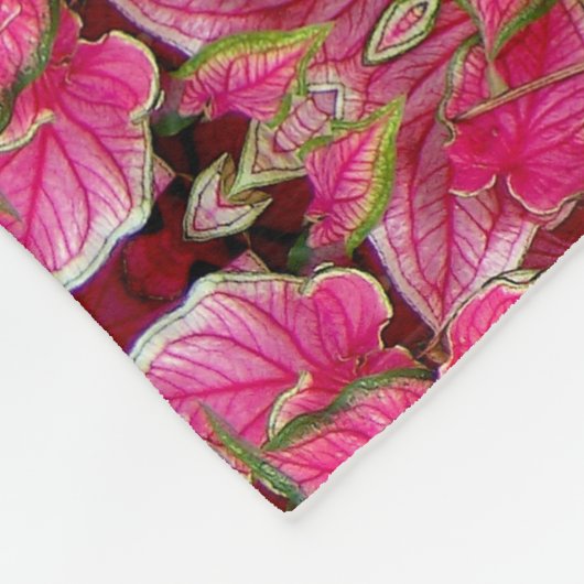 Große Fleece Blanket Rosa Blätter (Ecke)
