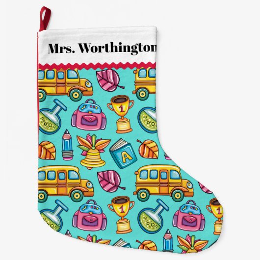 Große Fleece Lehrerin Weihnachten Strumpf Großer Weihnachtsstrumpf (Vorderseite)