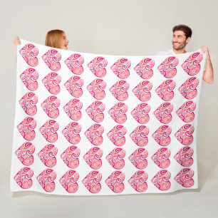 Große Fleecebanket - Herzdesign Fleecedecke