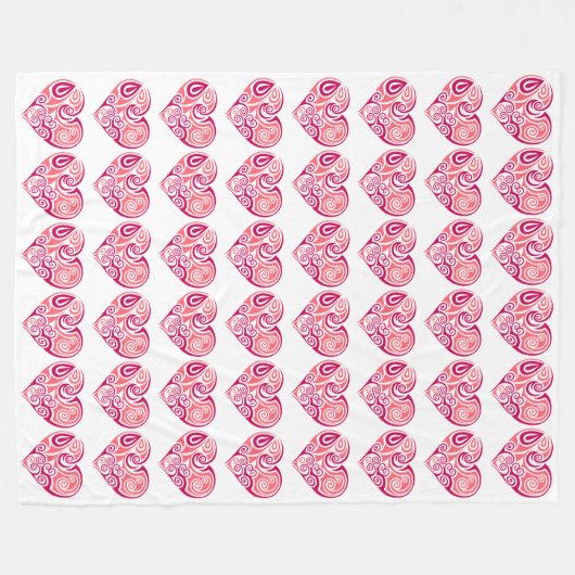 Große Fleecebanket - Herzdesign Fleecedecke (Vorderseite (Horizontal))