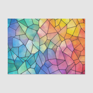 Große Fliesen Rainbow Glass Decoupage Seidenpapier