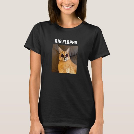 Große Floppa-Meme-Katze T-Shirt (Vorderseite)