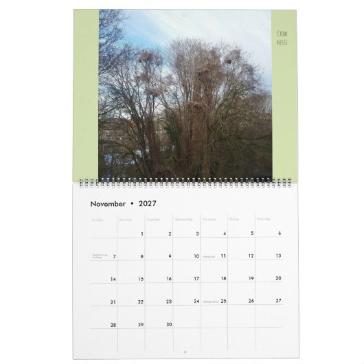 Große Flora und Fauna "Downyland" Nachbarschaft Kalender (Nov 2027)