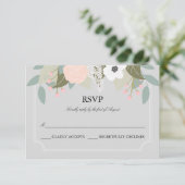 Große florale RSVP-Karte. RSVP Karte (Stehend Vorderseite)