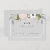 Große florale RSVP-Karte. RSVP Karte (Vorne/Hinten)