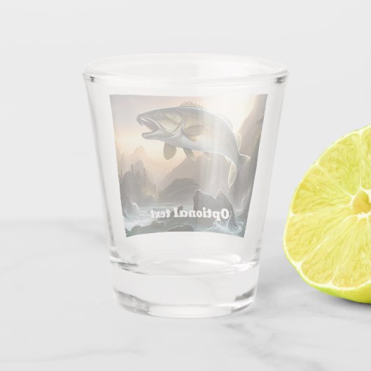 Große Forelle in Rapid Schnapsglas (Rückseite)