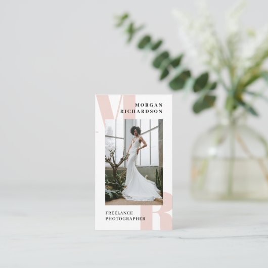 Große Fotografen rosa Typografie mit rosafarbenen Visitenkarte (Stehend Vorderseite)
