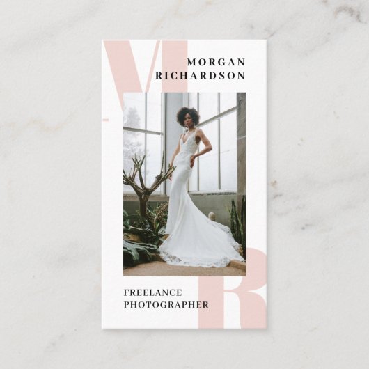 Große Fotografen rosa Typografie mit rosafarbenen Visitenkarte (Vorderseite)
