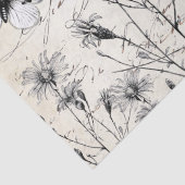 Große französische Script-Wildblume Butterfly Deco Seidenpapier (Detail)