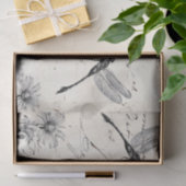 Große französische Script-Wildblume Dragonfly Deco Seidenpapier (Geschenk)