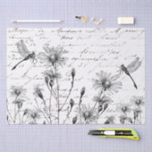 Große französische Script-Wildblume Dragonfly Deco Seidenpapier (Handwerk)