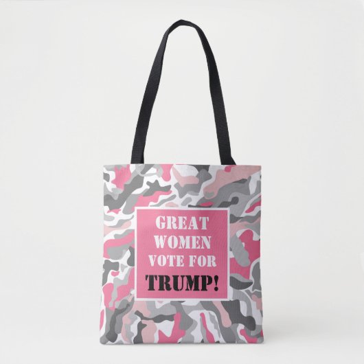 Große Frauen wählen Trump Pink-Camouflage Tasche (Vorderseite)