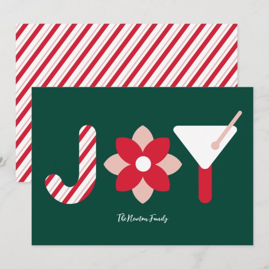 Große Freude Fichte Grün Weihnachtskarte Einladung (Vorne/Hinten)