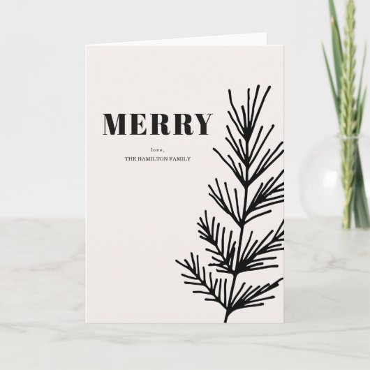 Große Freude und Blätter Feiertagskarte (Vorderseite)