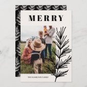 Große Freude und Blätter Feiertagskarte (Vorne/Hinten)