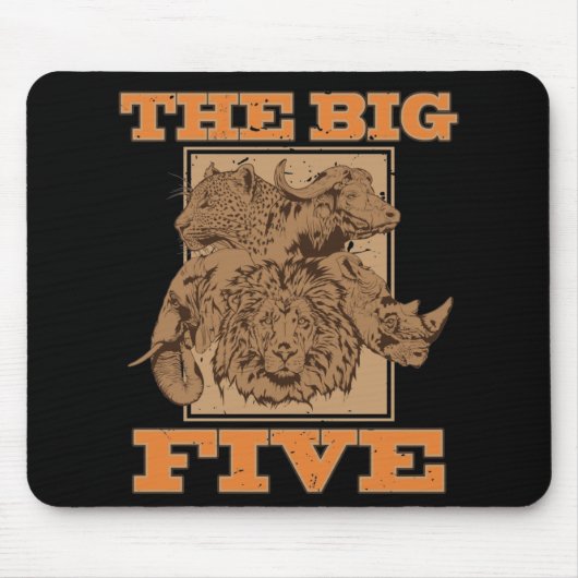 Große fünf Afrikaner Mousepad (Vorne)