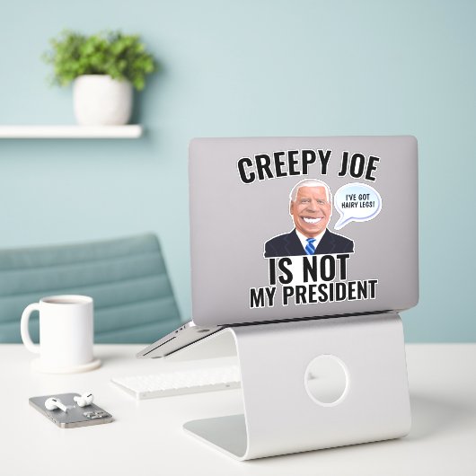 GROSSE FUNNY CREEPY JOE BIDEN DECALS AUFKLEBER (Laptop auf Schreibtisch)