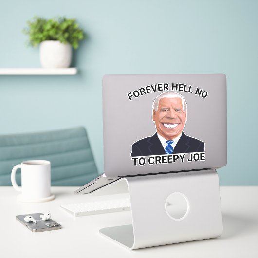 GROSSE FUNNY CREEPY JOE BIDEN DECALS AUFKLEBER (Laptop auf Schreibtisch)