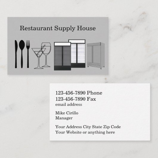 Grosse Gastronomie Business Cards Visitenkarte (Vorne/Hinten)
