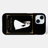Große Gatsby Black Art Deco Wedding iPhone Case (Rückseite (Horizontal))