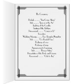 Große Gatsby-Schwarze Art Deco-Hochzeitsprogramme (Innen (Rechts))