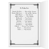 Große Gatsby-Schwarze Art Deco-Hochzeitsprogramme (Innen (Links))