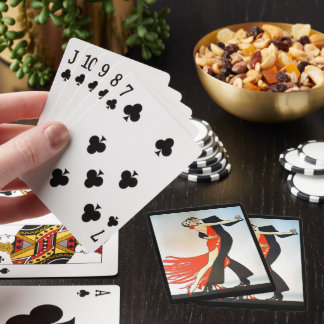 Große Gatsby-Tänzer in Schwarz-Rot-Spielkarten Spielkarten